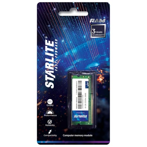 Image of STARLITE 8GB DDR4 RAM for Laptop | 2666MHz SO-DIMM | CL19 | 204-Pin | PC4-21300 Laptop Memory Module