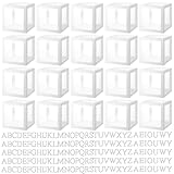 Engrowtic 20 Pcs Transparent Balloon Boxes Baby Boxes with 165 Letters Clear Balloon Box Blocks for Baby Shower Gender Reveal Grad Birthday Party Bridal Wedding Anniversary Backdrop Decoration (White)