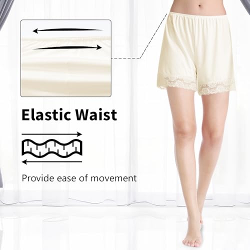 Image of MANCYFIT Pettipants for Women Half Slip Culotte Shorts Split Skirt Lace Snip 4 inch Inseam