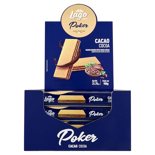 Lago 1968, Poker Cacao 20x45g, Wafer con Crema Cacao 75%