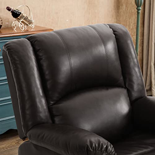 Kimohome Real Leather Recliner Chair With Comfortable Arms And Back Living Room Bedroom Sofa Recliner(Brown) #TOP3