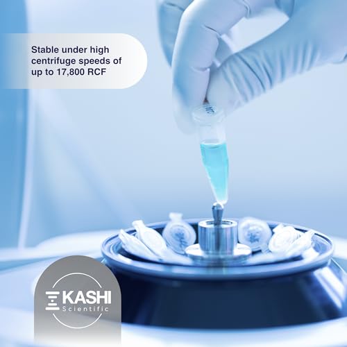 Image of Kashi Scientific 1.5mL Clear Microcentrifuge Tube with Safety Lock Snap Cap Safety with Graduation, Lab Grade Polypropylene Plastic [1.5mL Safelock, 500]