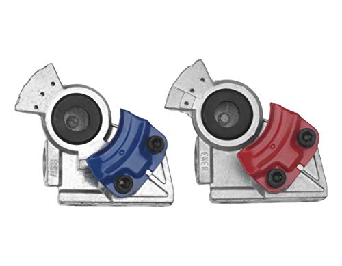 ROAD SUPERIOR TRUCK PARTS Pair of 37 Degree Screened Angled Service and Emergency Gladhands