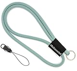 stylected Schlüsselband lang als Schlüsselanhänger (türkis/schwarz - 45cm) - Band mit Ring für Schlüssel, Ausweis, Handy, Kamera - Lanyard für Herren, Damen & Kinder