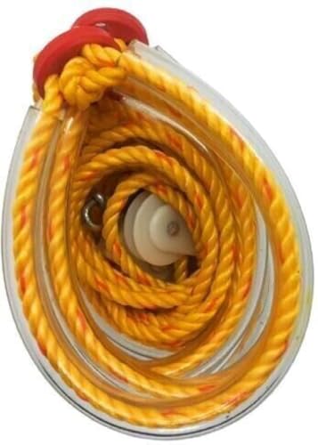 Image of Natural Rubber Top Hero Metallic Pocket Rope Gym Exerciser - Unisex Abdominal Exercise Rope for Home Workout, Fitness, Strength Training & Fat Loss (Adjustable Length)