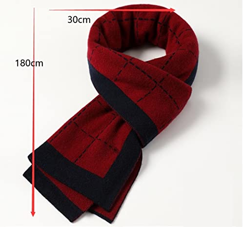 Vcaden Wrap Shawl Scarf Cold Weather Scarves Men's Cashmere Scarf Lattice Knitted Soft Neck Warm Scarves (Color : Onecolor, Size : 180 * 30Cm) #TOP1