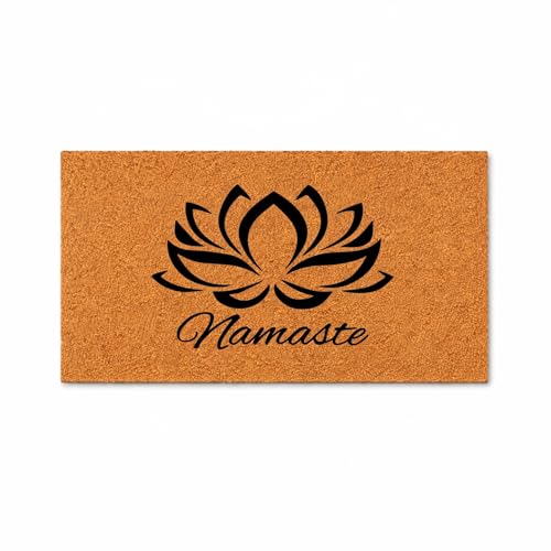 WoodByStu Doormat: Namaste Welcome Mat, Yoga Zen, Spiritual Meditation, Housewarming Gift for The Yogi, Yoga Instructor Gift (16x24) 5397
