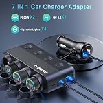 Cigarette Lighter Splitter 216W 4 Socket USB C Car Charger Adapter - Image 5
