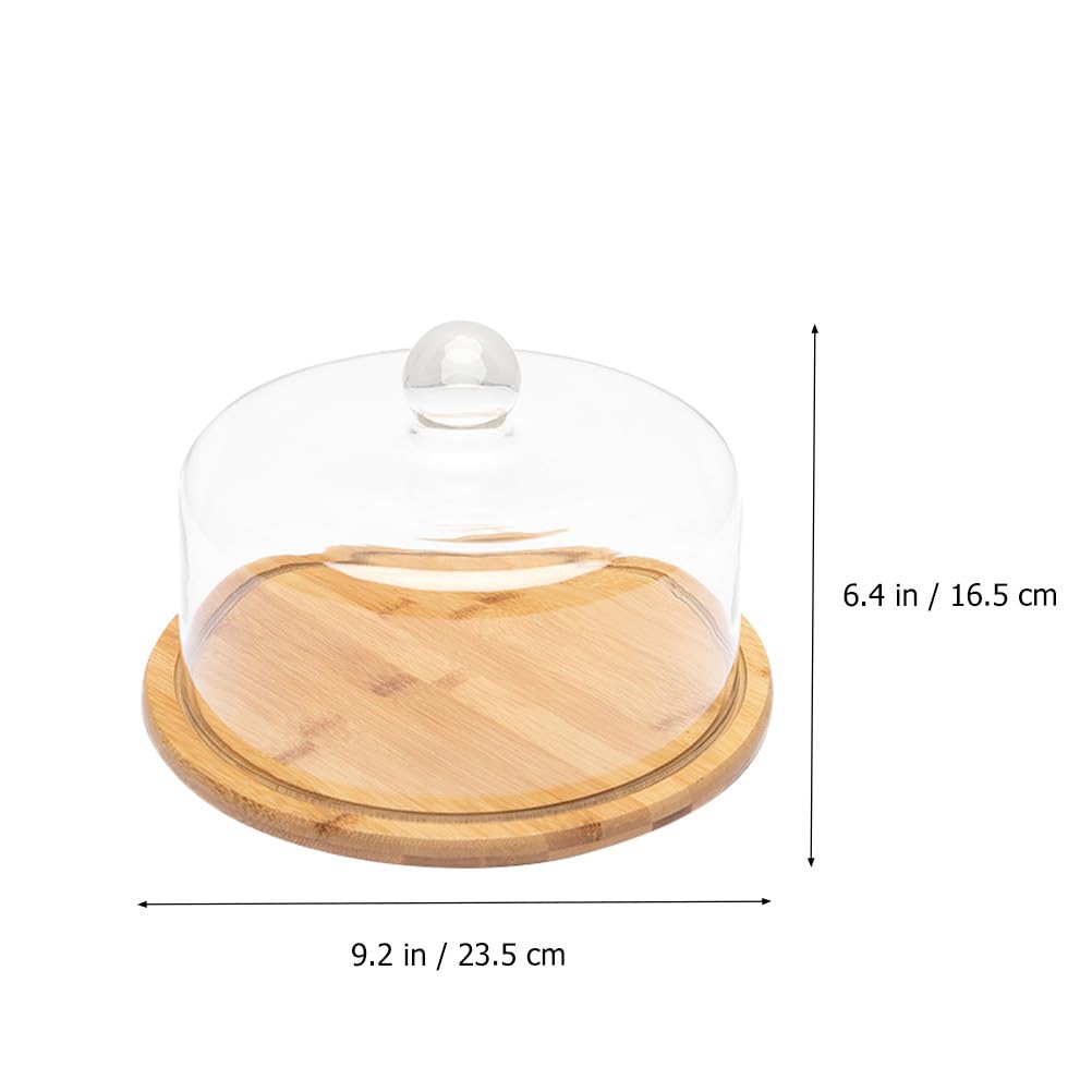Angoily Kuchenständer mit Glasdeckel, 23 cm, Snack-Tablett und Gebäck-Displayplatte, Kuchenplatte für Desserts, Brot und Party-Servieren