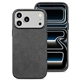 Belemay Handcrafted Alcantara Case for iPhone 17 Pro (6.3'), Compatible with Magsafe Camera Control Button, Luxury Italian Suede-Like Material, Comfortable Grip, Elegant Durable Cover, Space Gray