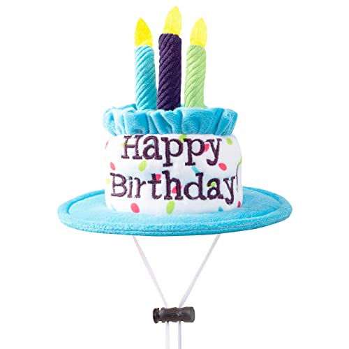 Ushang Pet Puppy & Cat Birthday Cake Hat & Birthday Bandana Scarfs Set Blue, Cat Happy Birthday Hat With Colorful Candles, Cat Birthday Party Supplies Decorations #TOP2