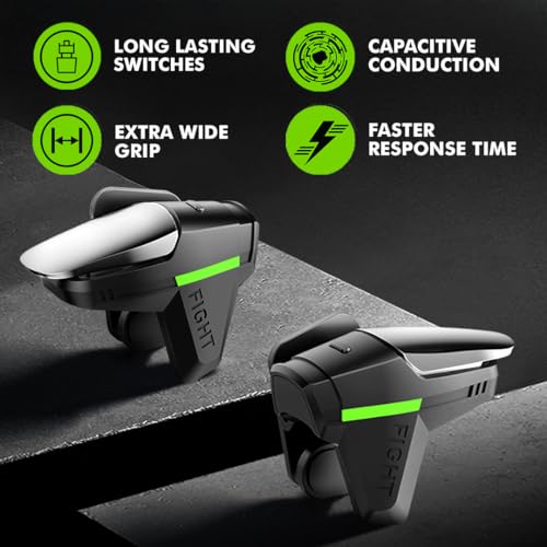 Image of SpinBot BattleMods Apex | Mobile Gaming Triggers | Zero Lag Response | 5X Faster with Capacitive Conduction | for BGMI /Free Fire Max /COD Mobile - (Black & Grey)