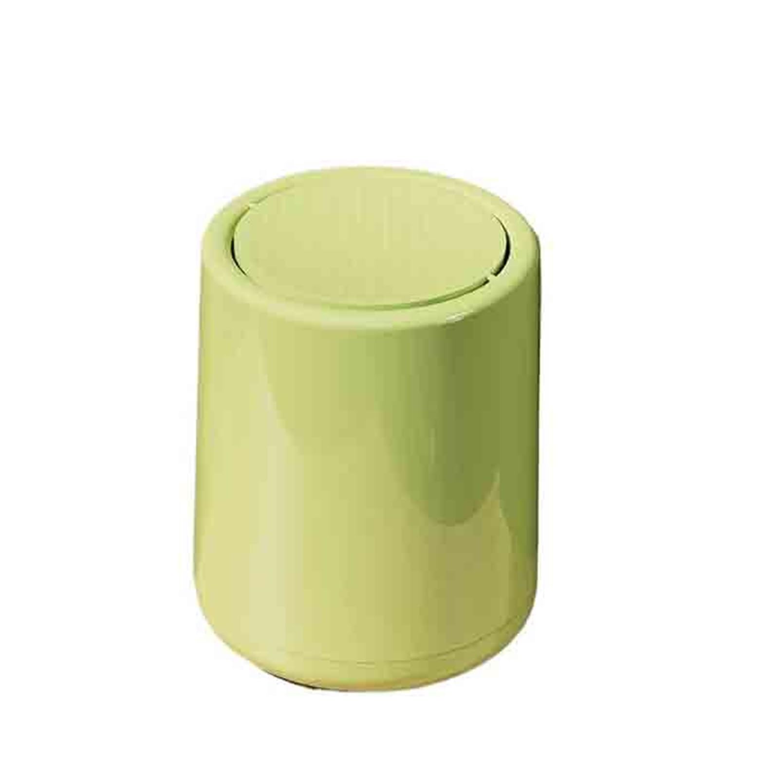 Waste Bins Large Capacity Household Garbage Bin With Lid Cute Living Room Bedroom Toilet Paper Basket(Green)