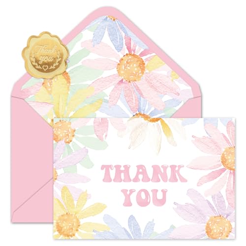 Cartes de remerciement pastel vierges pour anniversaire et fête de printemps