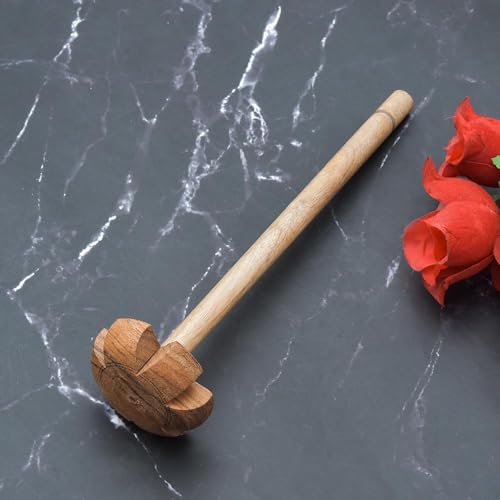 Image of Wooden Hand Mathani, Chaas /Butter Milk /Lassi Maker, Traditional Saag Ghotni, Natural Wood Hand Mixer Blender for Cooking, Pure Solid Kitchen Tools