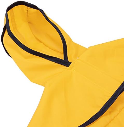 HDE Dog Raincoat Jacket Reflective Adjustable Hooded Pet Poncho Rain Coat with Leash Hole for Small to X-Large Dogs Yellow - L - 3