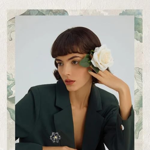 Image of Crystal Flower Brooch Pin for Women Dress Suit Bag Hat Broochs Pins Christmas Brooch Pin Wedding Party Birthday Dance Jewelry Accessories