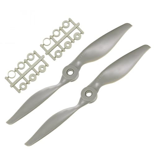 TOP-VIGOR 2pcs CW RC Propellers 8060 8 x 6 Inch 2-Vane RC Vehicle Propellers Replacement for RC Airplane with Adapter Rings Nylon Gray