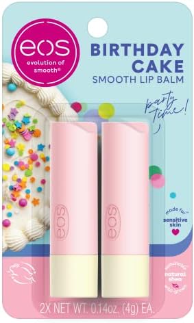 Natural Shea Lip Balm- Birthday Cake, 0.14 oz, (Pack of 2)