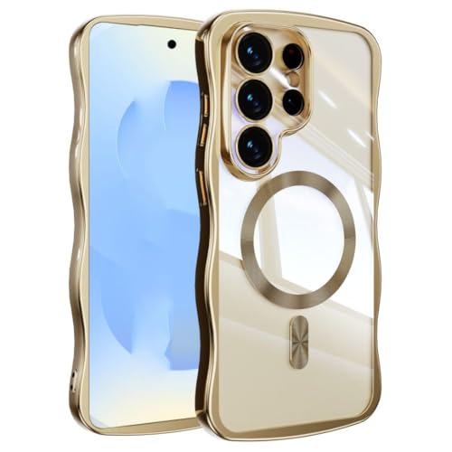 Coque Samsung S26 Edge transparente antichoc avec motif ondulé et charge sans fil