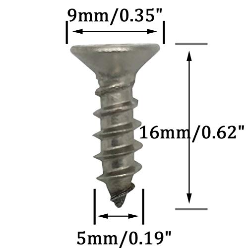 Tornillos Acero Inoxidable 5x16mm Cabeza Plana 100 Piezas miniatura 2