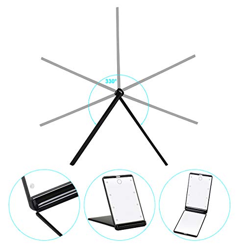 Feruaro Travel Mirror, Portable Led Lighted Makeup Mirror With 8 Dimmable Led Lights, Touch Switch Travel Makeup Mirror, Folding Compact Mirror 1X & 2X Magnification #TOP3