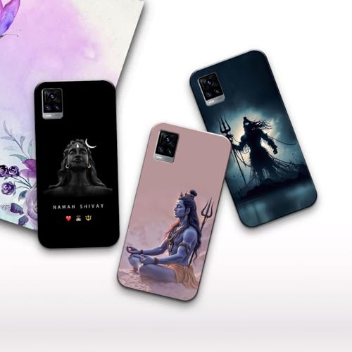 Image of COLORflow Back Cover Compatible with Vivo V20 | Shiv Ji, Mahadev, Bholenath, God Customized Back Cover Compatible with Vivo V20
