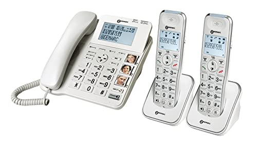 Geemarc Amplidect 295 Combi Duo - Téléphone Fixe Amplifié et ses Combinés Additionnels avec...