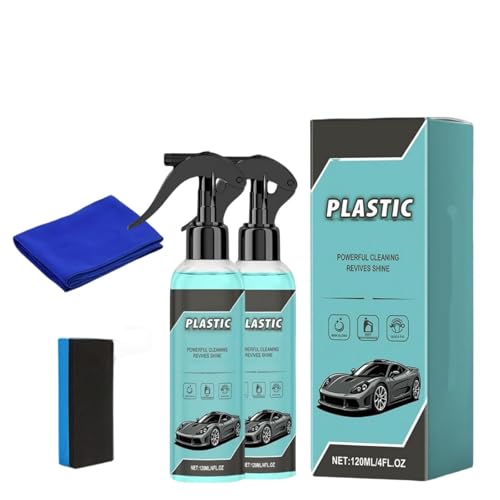 Limpiador Y Acondicionador De Plásticos Para El Interior Del Coche, Restaurador De Plásticos Para El Exterior Del Coche, Cera En Spray Sin Agua, Limpiador Para El Salpicadero Del Coche (2pcs)