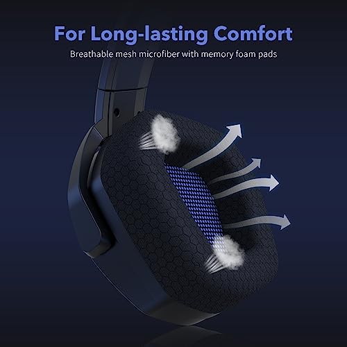 Image of NUBWO N16 Gaming Headset - Noise Canceling Mic, Stereo Sound, and Comfortable Design for PS5, PS4, Xbox One, Switch, PC, Laptop, and Mac (Blue)