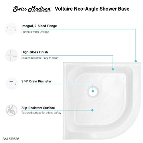 Swiss Madison Well Made Forever Sm-Sb536 Voltaire Shower Base, White #TOP6