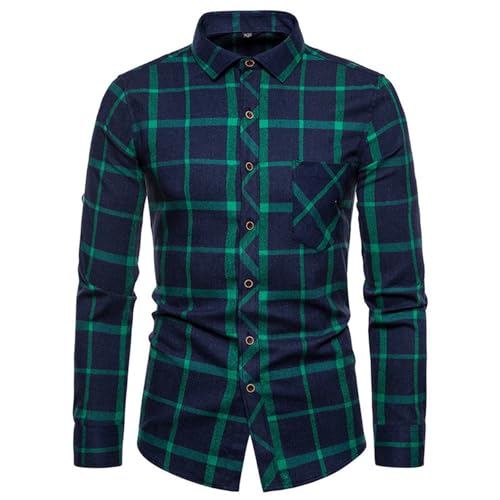 Camisas Estampadas Hombre Original Camisas Manga Larga Hombre Verano Camisas Hombre Manga Larga Lino Cuadros O Rayas Camisa De Verano Hombre Lino Manga Corta o2-Verde,38