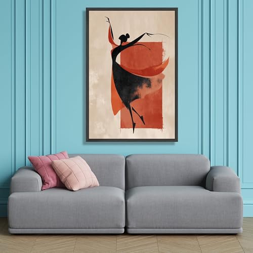 Impression sur toile moderne décoration murale rouge et noire - 3