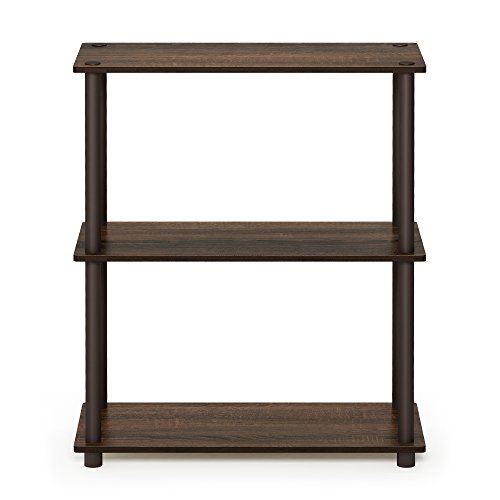 Furinno Turn-N-Tube 3-Tier Compact Multipurpose Shelf Display Rack, Walnut/Brown #TOP5