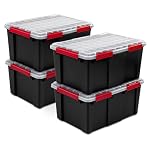 Sterilite Gasket Tote, Clear Stackable Plastic Storage Bin, 20 Gal, 4-Pack