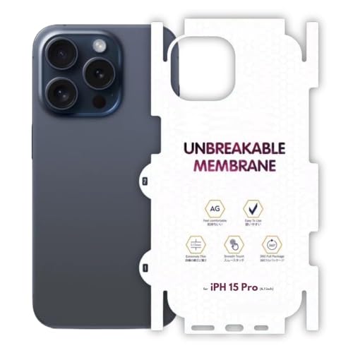 Image of MACLEN Matte Finish Full Body Cover Back Protector Compatible with iPhone 15 Pro | Unbreakable Membrane Scratch Guard Full Fit Protective, Case Friendly, (Back & Side) (Pack of 1)