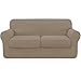 subrtex 2 Plazas Funda de Sofá de con 2 Cojines de Asiento Separados de Alta Elasticidad para Sillón Protector de Muebles Lavables(2 Plazas, Arena)