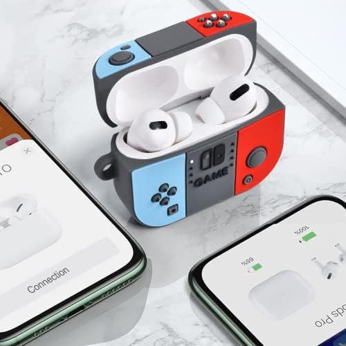 V-MORO Case Compatible with Airpods Pro 2 Case Cover, Soft Silicone Fashion Protective Skin Case for Airpods Pro 2nd Generation (2022), Classic Switch Design Case with Keychain,Red/Blue