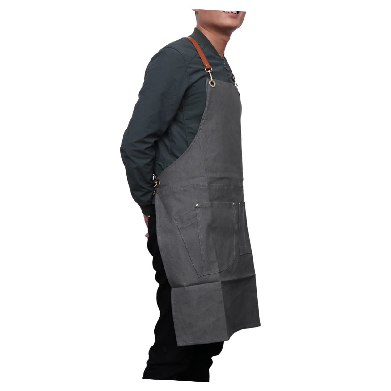 Delantal Con Bolsillos Capa De Delantal De Delantal De Corte De Pelo Profesional Delantal De Cocinero Delantal De Estilista Black