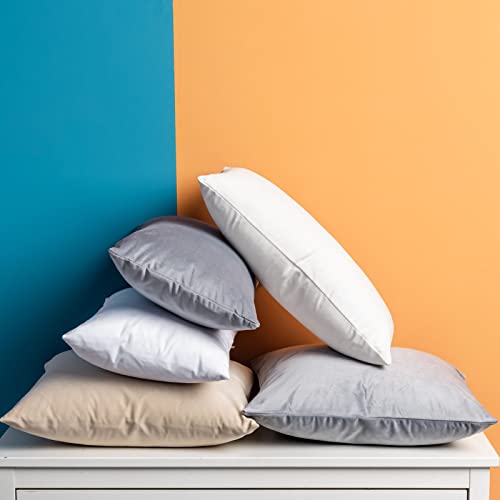 Image of JUSPURBET White Throw Pillow Covers Set of 2 Decorative Velvet Pillow Covers for Couch Sofa Bed Soft Lumbar Cushion Covers with Invisible Zipper for Living Room Home Decor,14x24 inch