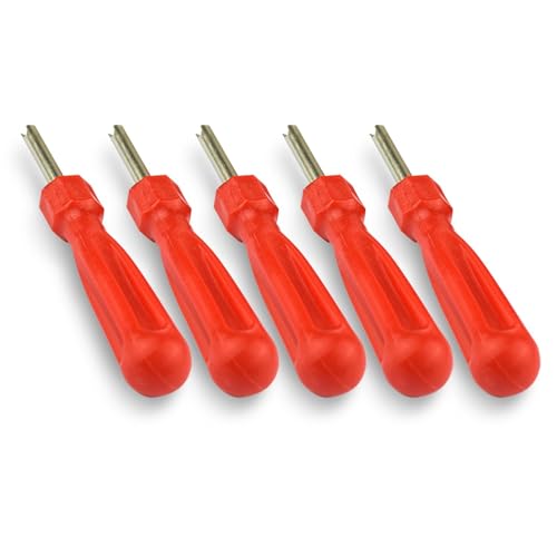5Pcss Valve Stem Core Removal Tool - Tire Repair Install Tool, Heavy Duty Valve Stem Core Remover, Tire Repair Valve Tool | Car Stem Core Remover for All Standard Valves (9.5cm/3.7inch Single Head)