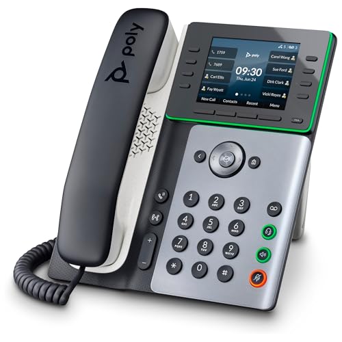 Poly Edge E300 Téléphone VoIP avec ID d'appelantappel en instance conférence à trois capacité d'appel SIP SDP - vue 4