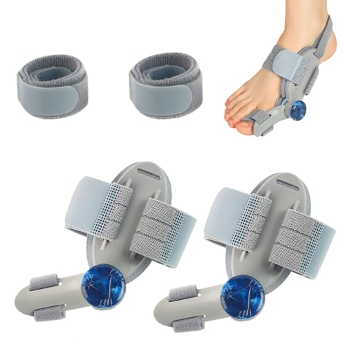 Generic Bunion Corrector for Women and Man Big Toe, Adjustable Bunion Splint for Bunion Corrector with Antislip Heel Strap and Silicone Pad for Left and Right Feet (Grey-blue button,2)