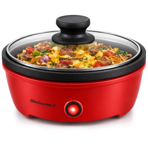 Elite Gourmet EGL-6101 Personal Stir Fry Griddle Pan, Rapid Heat Up, 650 Watts Non-stick Electric...