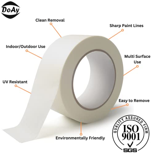 Doay Masking Tape 2 Inches X 45 Yards - Multi Surface Use - 2 Rolls #TOP1