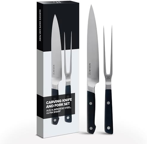 Misen 2-Piece Carving Knife and Fork Set – Precision Cutting with...