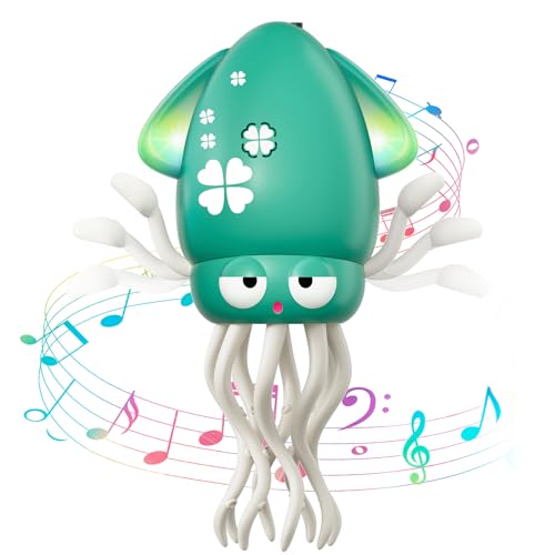 Image of Dancing Squid Baby Toy, Tummy Time Toys, Rechargeable Crawling Octopus with Music and Light for 3-6 6-12 12-18 36 Months 1 Year Old Learning Walking Toddle Easter Basket Stuffers 1st Birthday Gifts