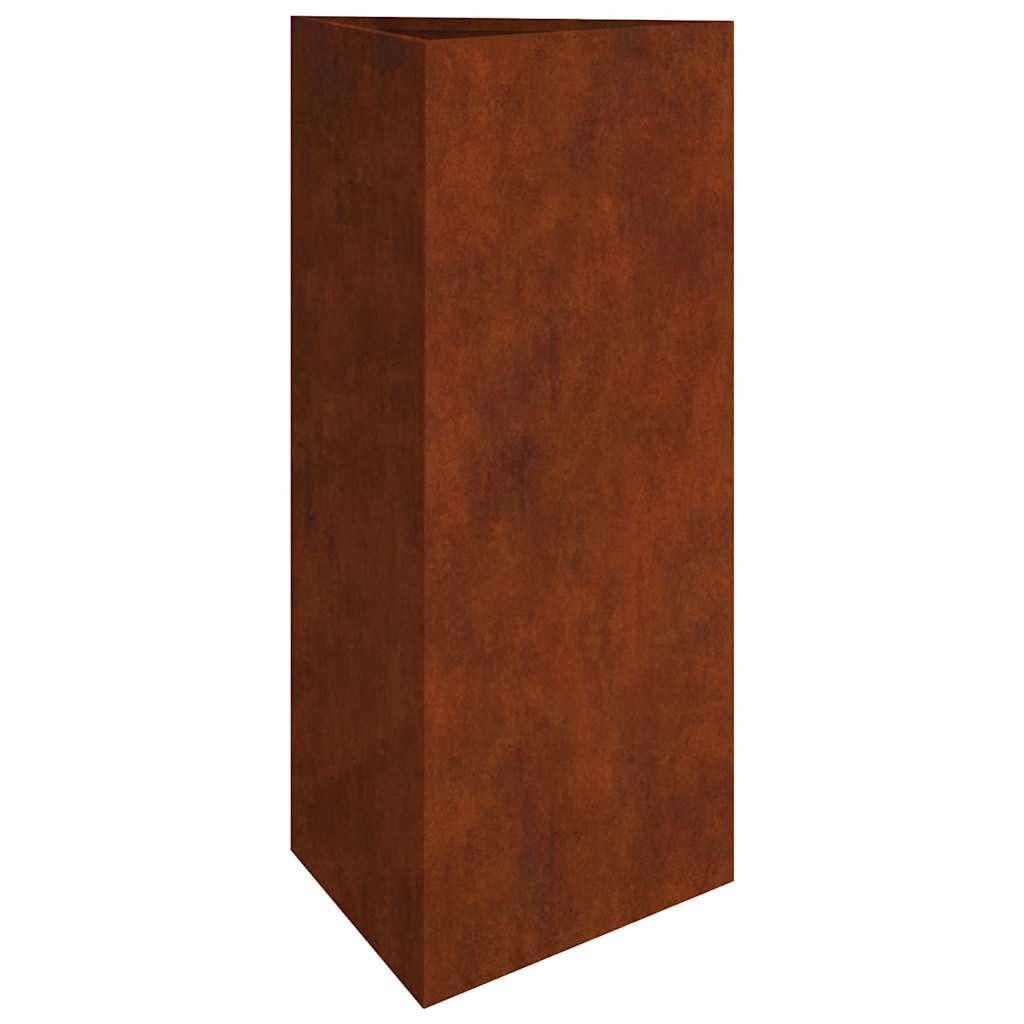 Macetero de acero corten grande, 40 x 34,5 x 75 cm, para jardín, terraza, balcón