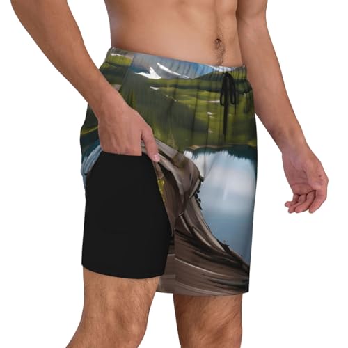 Glacier National Park Print Men Hawaiian Shorts Quick Dry Swim Trunks Surfing Beach Vacations Summer Activity3