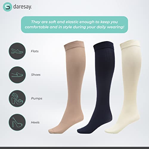 DARESAY 6 Pack: Boot Socks for Women - Plus Size Knee High Long Socks - Womens Dress2